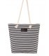 H827 - Canvas striped rope shoulder bag