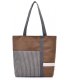 H831 - Stripe mosaic canvas ladies handbag