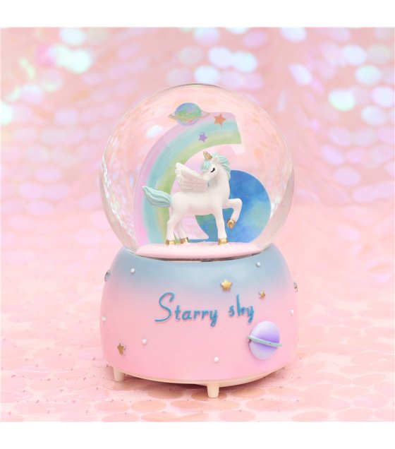 15cm Unicorn music crystal ball