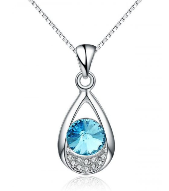 N1620 - Blue Droplet S925 Necklace |Sri lanka