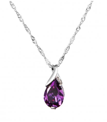 N1622 - Purple Gemstone S925 Necklace