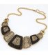 N1095 - Gold Carved Simple Necklace 