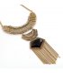 N1126 - Black Long Tassel Chunky Necklace