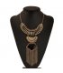 N1126 - Black Long Tassel Chunky Necklace