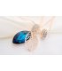 N1199 - Blue Gemstone Leaf Necklace