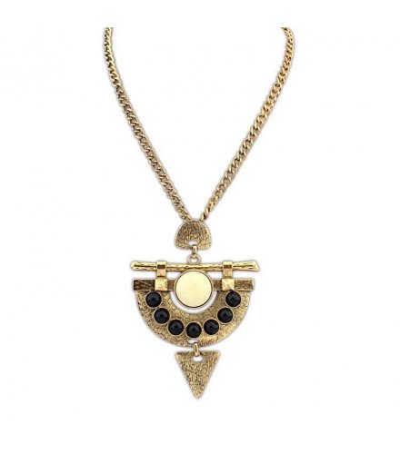 N1273 - Vintage Geometrical Pendant Necklace
