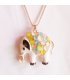 N1375 - White Peal Stone Elephant Necklace