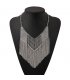 N1591 - hollow chain pattern tassel necklace