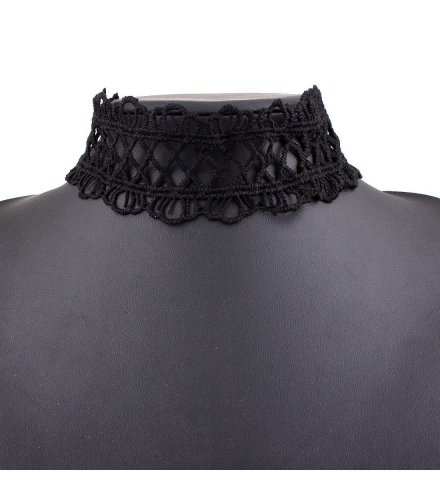 N1640 - Black Gothic Lace Necklace