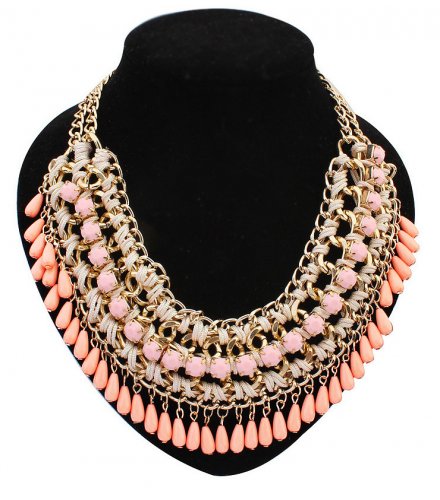 N1675 - Pink Choker Necklace |Sri lanka