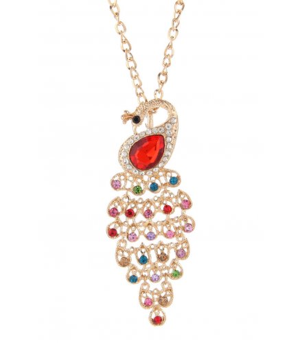 N1740 - Red Peacock Necklac