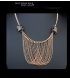 N1807 - Clavicle box tassel necklace