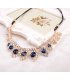 N1822 - Drop sapphire leather necklace