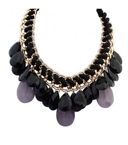 N1829 - Retro drops gemstone necklace
