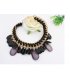 N1829 - Retro drops gemstone necklace