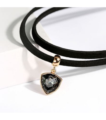 N1891 - Double Crystal Pendant Necklace