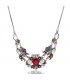 N1910 - Large gem flower necklace
