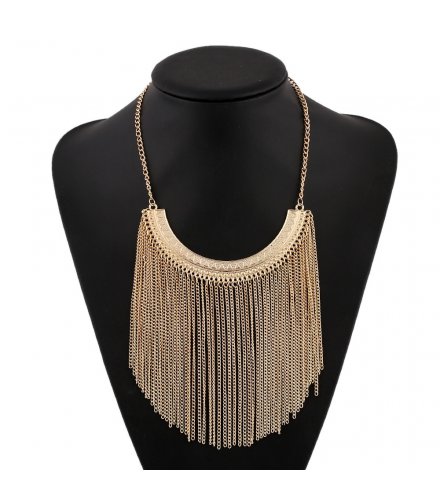N1920 - Leaves tassel necklace