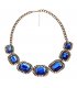 N1922 - Retro hollow square acrylic gemstone Necklace