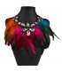 N1932 - Multicolor Feather Diamond Necklace