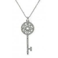 N1973 - Diamond garland key necklace