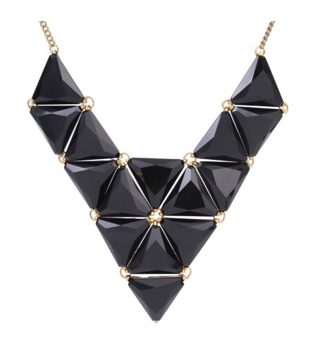 N1977 - Black Geometric Necklace