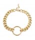 N2037 - Golden Circular Pendant Necklace