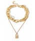 N2038 - Golden Lock Necklace