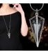 N2081 - Korean triangle crystal long necklace