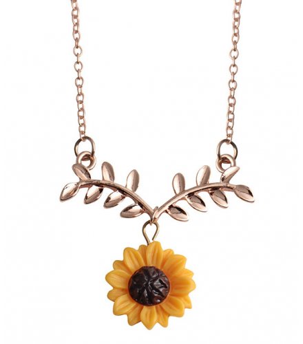 N2098 - Sunflower leaves necklace 