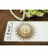 N2106 - Diamond flower ring long sweater chain