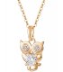 N2126 - Cute little owl zircon necklace