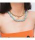 N2134 - Geometric stone pine necklace
