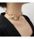 N2135 - Imitation pearl coin embossed necklace