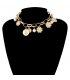 N2135 - Imitation pearl coin embossed necklace