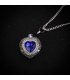 N2141 - Ocean Heart Blue Gem Love Necklace