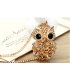 N2144 - Korean retro owl full diamond sweater chain