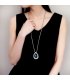 N2149 - Drop alloy inlaid crystal long necklace