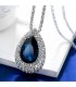 N2149 - Drop alloy inlaid crystal long necklace
