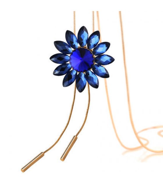 N2151 - Korean sun flower crystal necklace