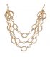 N2155 - Fashion texture multi-layer geometric metal necklace