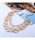 N2155 - Fashion texture multi-layer geometric metal necklace