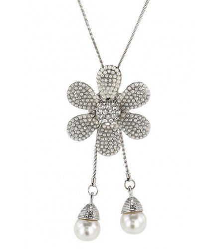 N2164 - Korean fashion high-grade crystal diamond flower sweater chain
