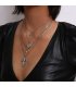 N2167 - Peach heart cross necklace