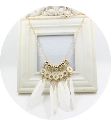 N2169 - White Feather Necklace