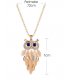 N2214 - Opal long owl necklace