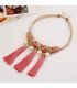 N2229 - Ruili temperament metal ring leather cord necklace