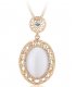N2251 - Retro opal pendant long necklace