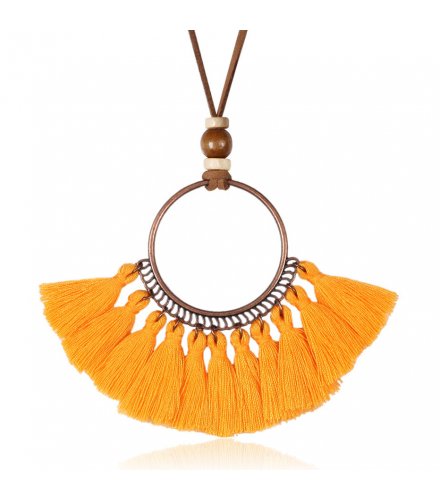 N2252 - Ethnic style leather chain Necklace