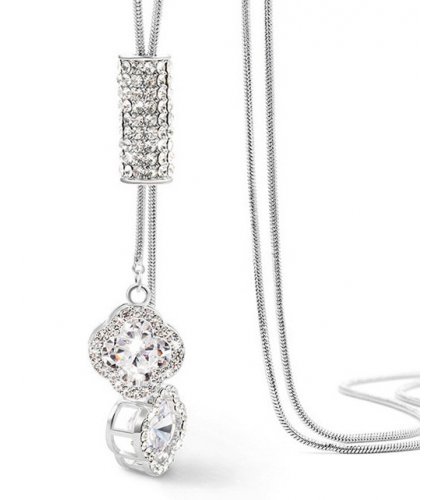 N2266 - Four-leaf clover diamond necklace